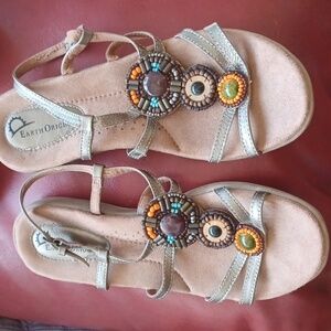 Earth Origins sandles, silver beaded